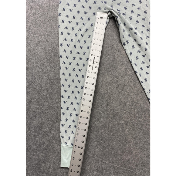 Victorias Secret Pajama Set Womens XS Mint Green Thermal Logo Long Johns - Picture 12 of 16